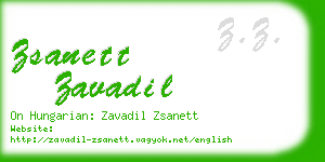 zsanett zavadil business card